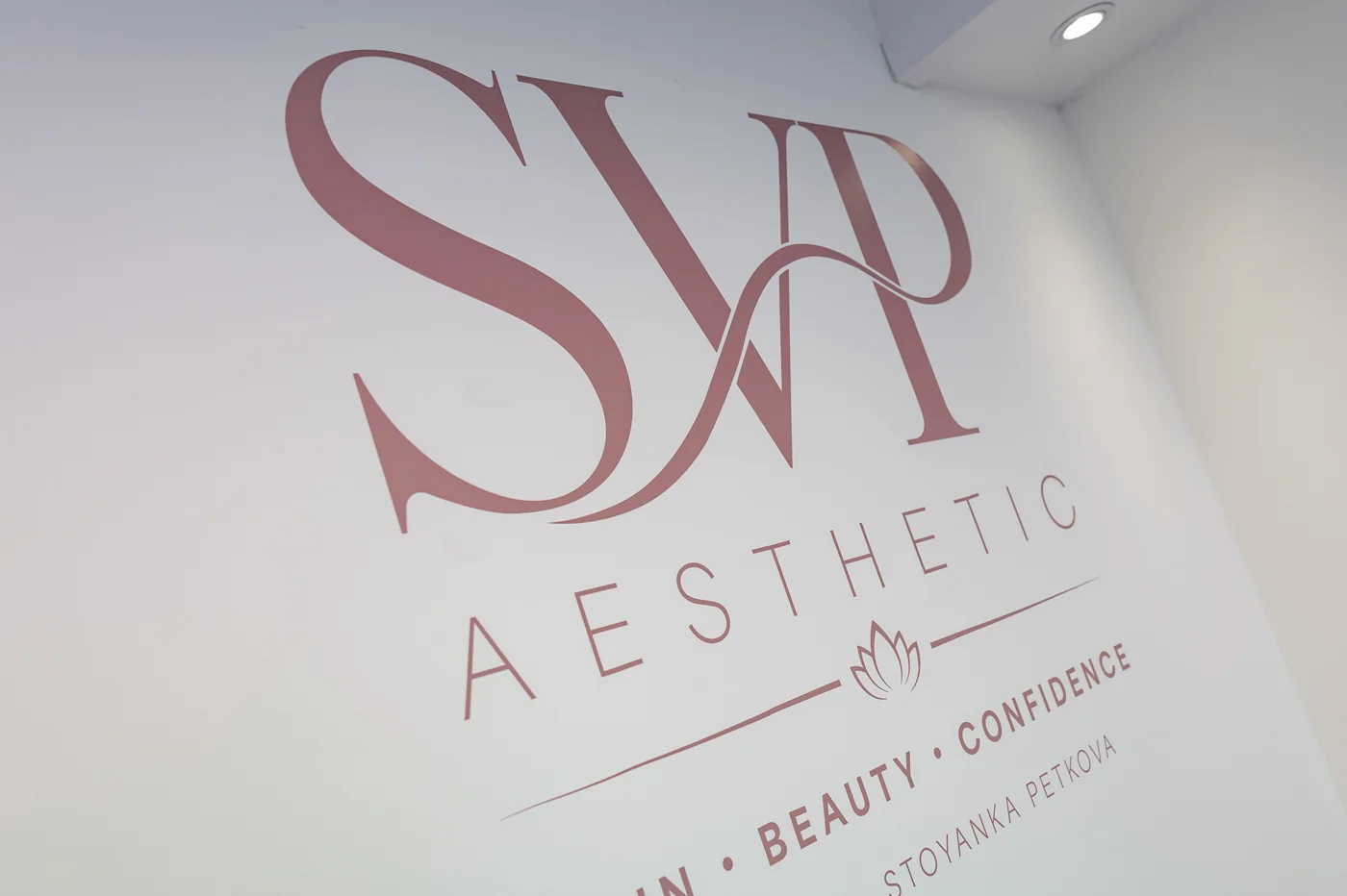 SVP Aesthetic clinic sign