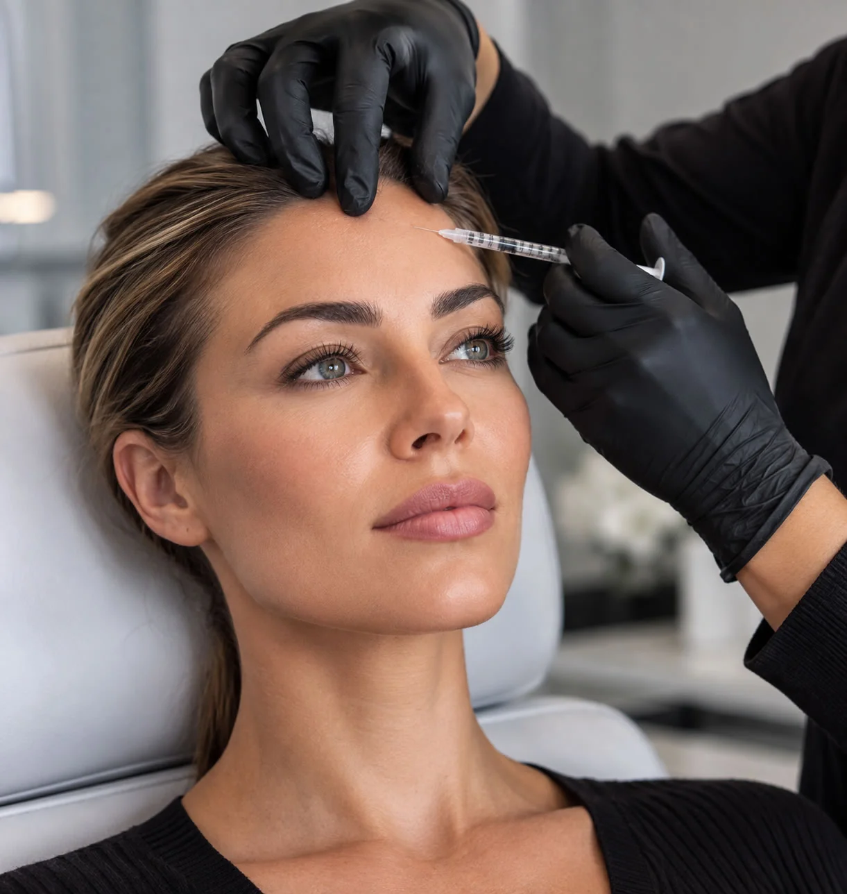 Illustration of an anti-wrinkle injection consultation